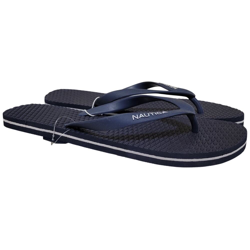 Nautica Men Jiren Flip Flop Thong Sandals Size US 12M Navy Blue